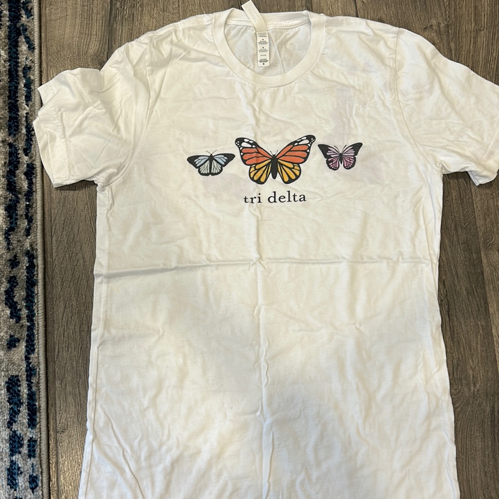 Tri Delta Delta Delta Delta Butterfly T Shirt M